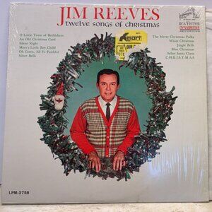 Jim Reeves 12 Songs of Christmas Country Vinyl LP in Shrink RCA Victor Mono
